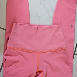 Lululemon reversible pink grey wunder under leggings